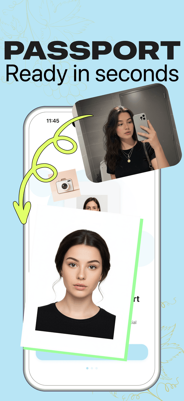 iPhone showing PassportBooth capture overlay
