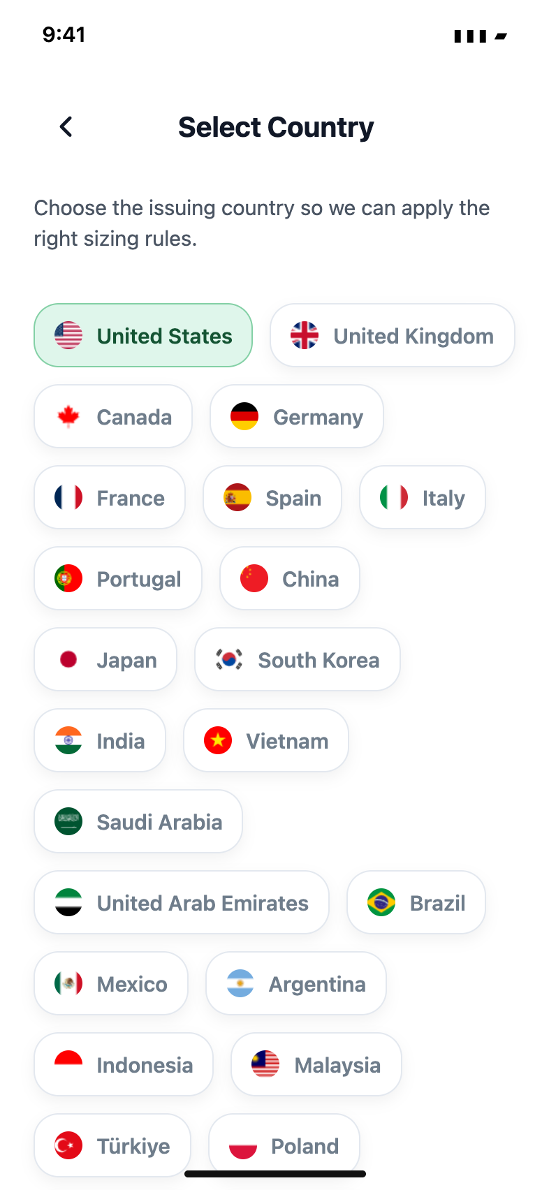 Choose your country — Passport Booth · English